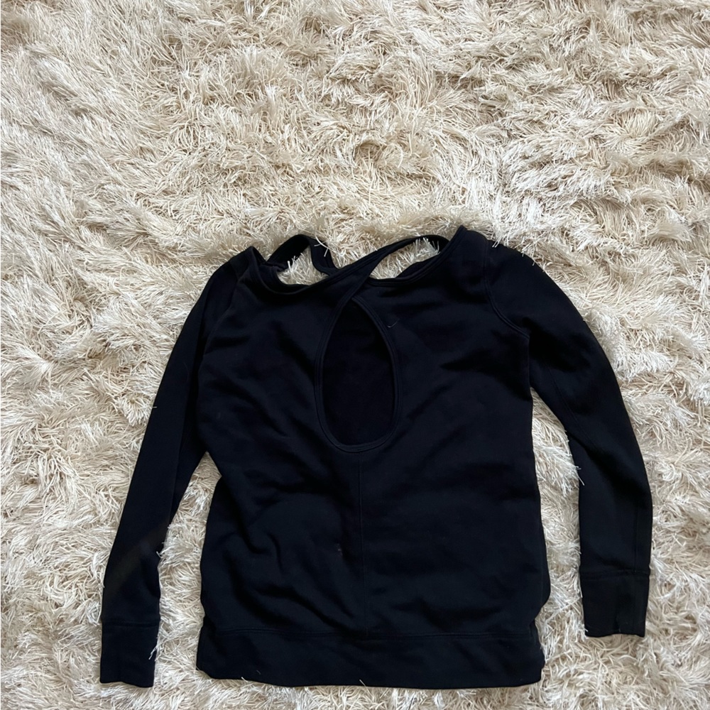 Black long sleeve with cross back